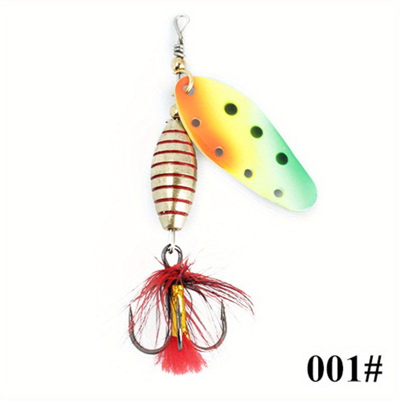 12g Spinnerbait w/ Feather Treble Hook & Metal Spoon Hard Lure for Fish