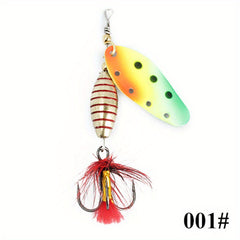 12g Spinnerbait w/ Feather Treble Hook & Metal Spoon Hard Lure for Fish