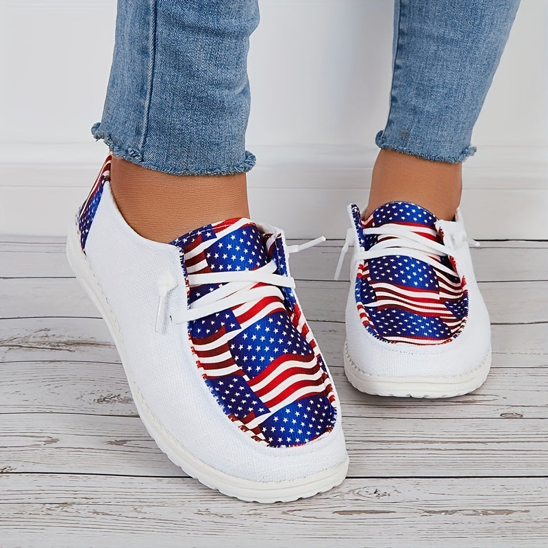 American Flag Canvas Shoes Women's Lightweight Outdoor Shoes