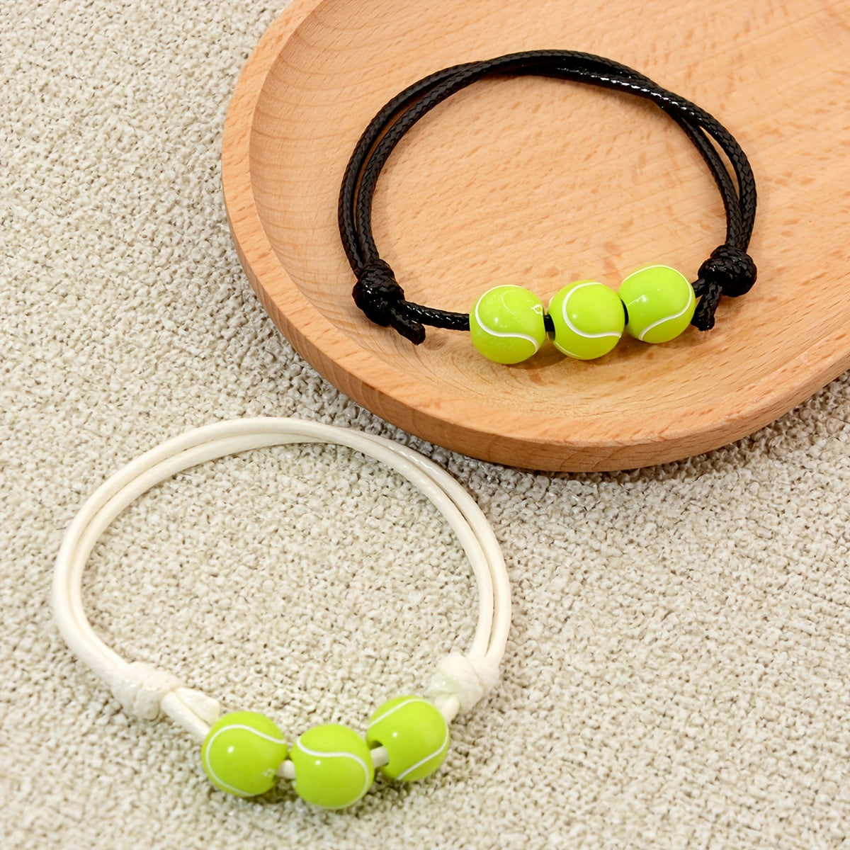 Wax Thread Tennis Charm Bracelet Set For Boys