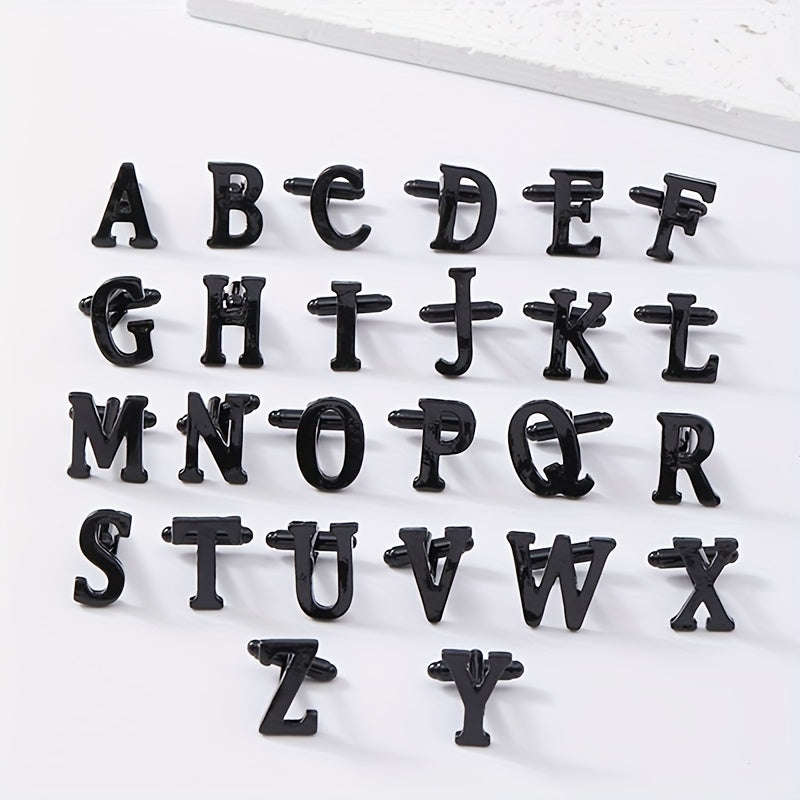 Alloy Cufflinks For Men With Shirts - A-Z English Letters