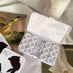 Portable Rabbit Lens Cases with Tweezers & Solution Bottle