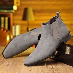 PLUS SIZE Men's Solid Ankle Chelsea Boots Slip On Shoes