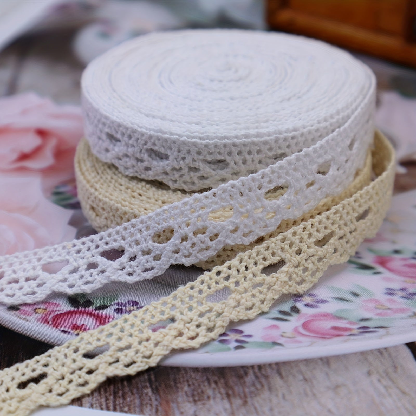 5 Yards Cotton Lace Trim Ribbon for Bridal Wedding Decoration DIY Craft