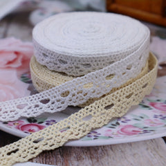 5 Yards Cotton Lace Trim Ribbon for Bridal Wedding Decoration DIY Craft