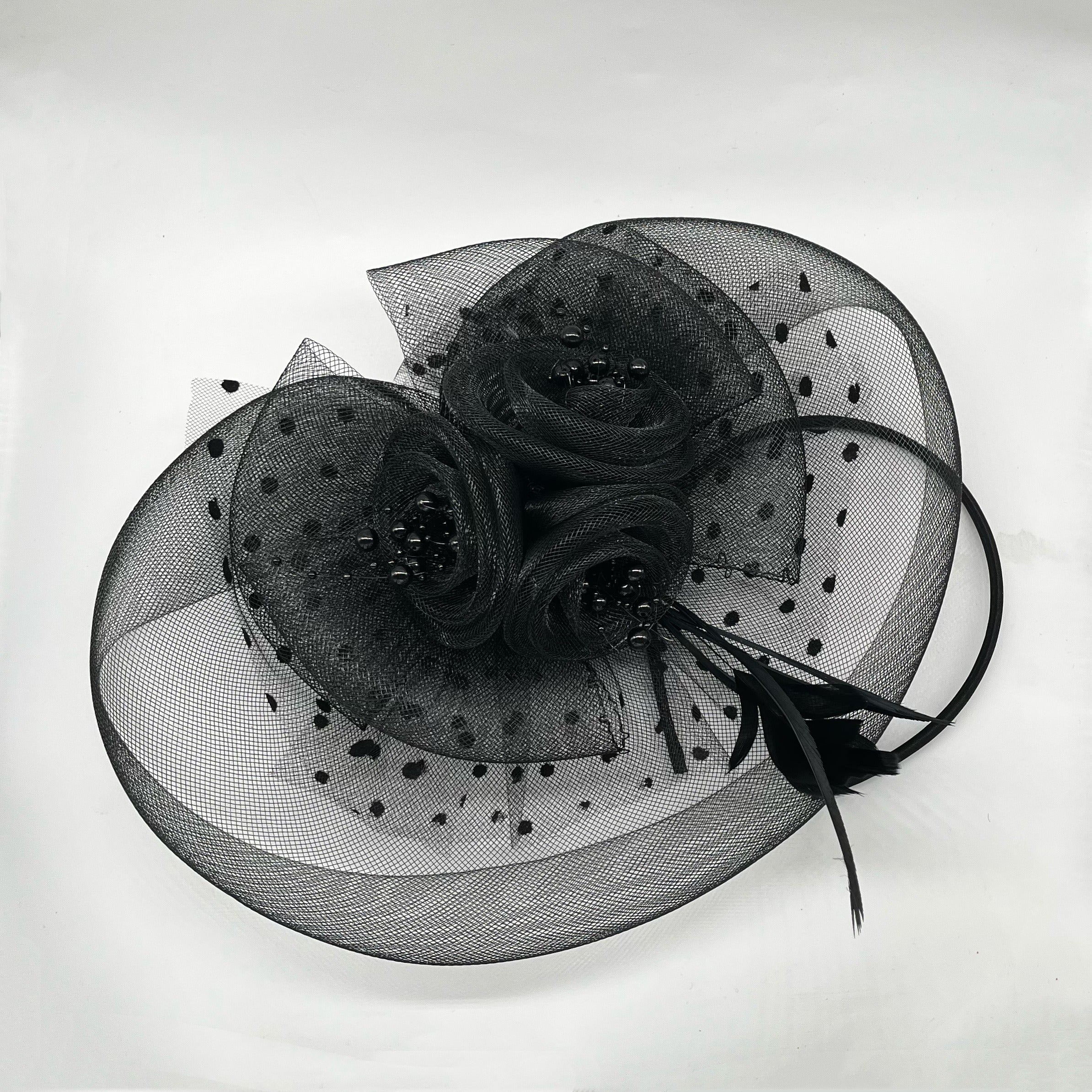 Mesh Fascinator Hair Clip Hat Bowler Feather Flower Veil Wedding Party Hat