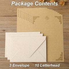 Vintage Stationery Set: 6 Burlap Envelopes & 10 Writing Papers