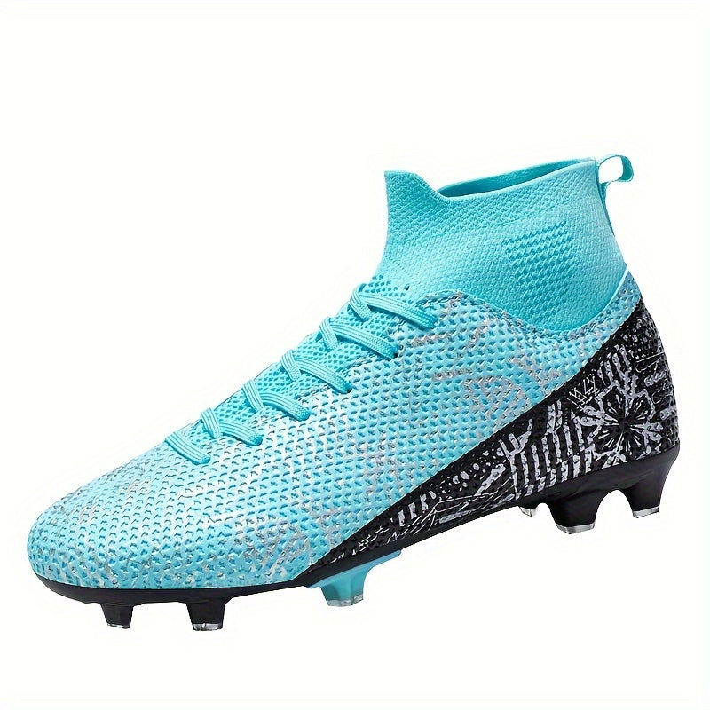 High Top Football Shoes Long Spikes Lightweight Turf Soccer Shoes