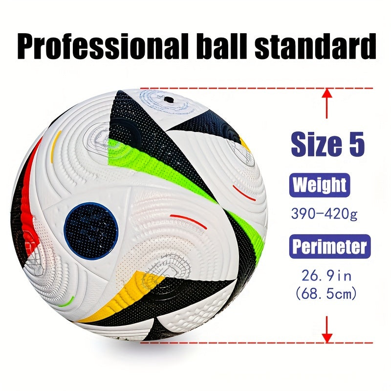 Size 5 PU Leather Soccer Ball Elastic Football for Competition Training