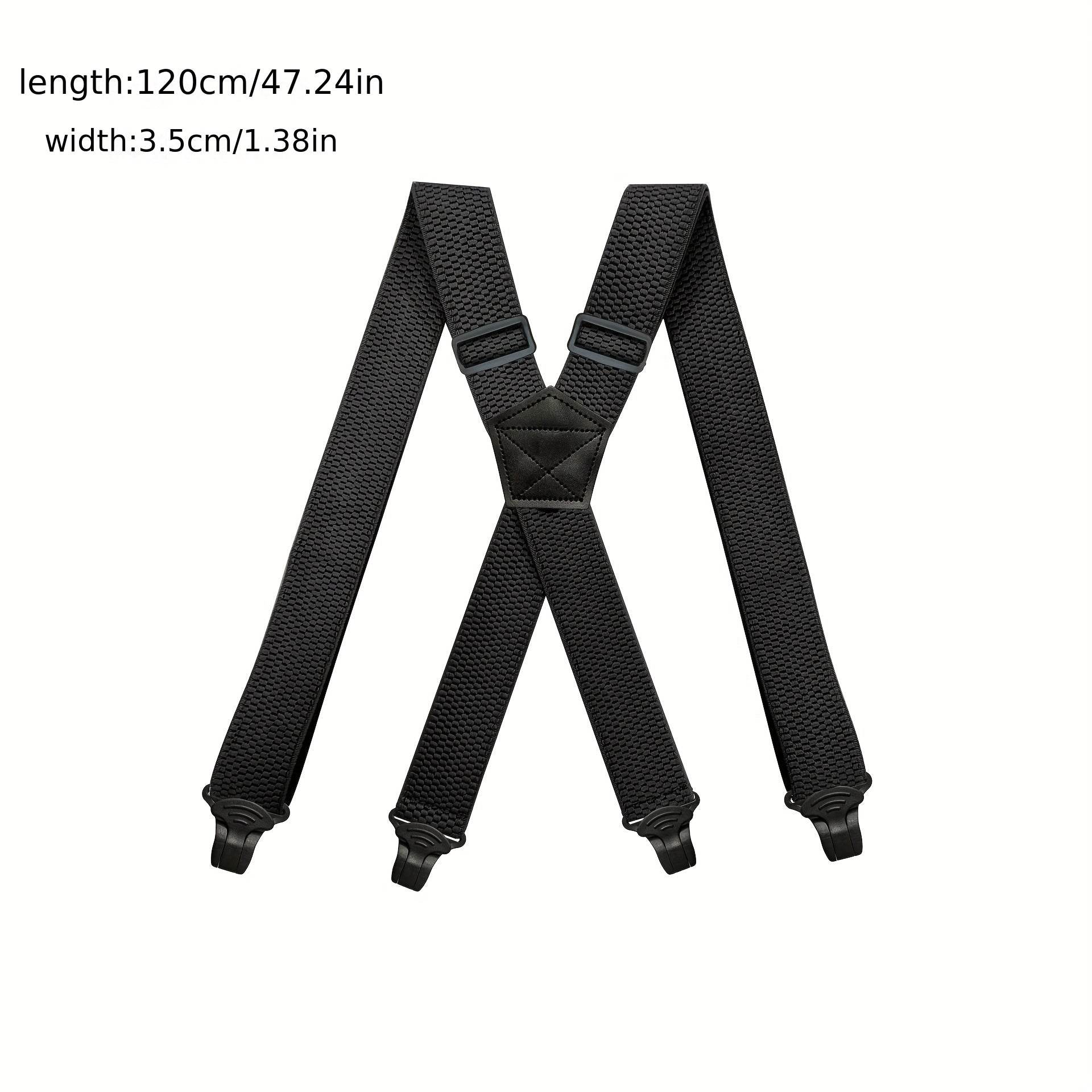 Men's Adjustable Elastic Suspenders For Trousers Braces with 4 Clips
