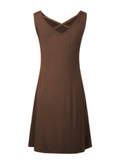 Solid Sleeveless Dress Loose Crew Neck Dress Casual Every Dress Women's Clothing