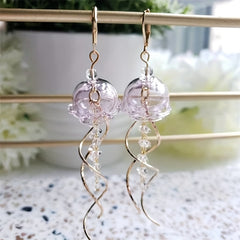 Creative Jellyfish Tassel Earrings Holiday Gift For Girls Summer Vacation