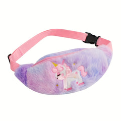 Kids Cartoon Pony Plush Waist Bag - Gift For Girls