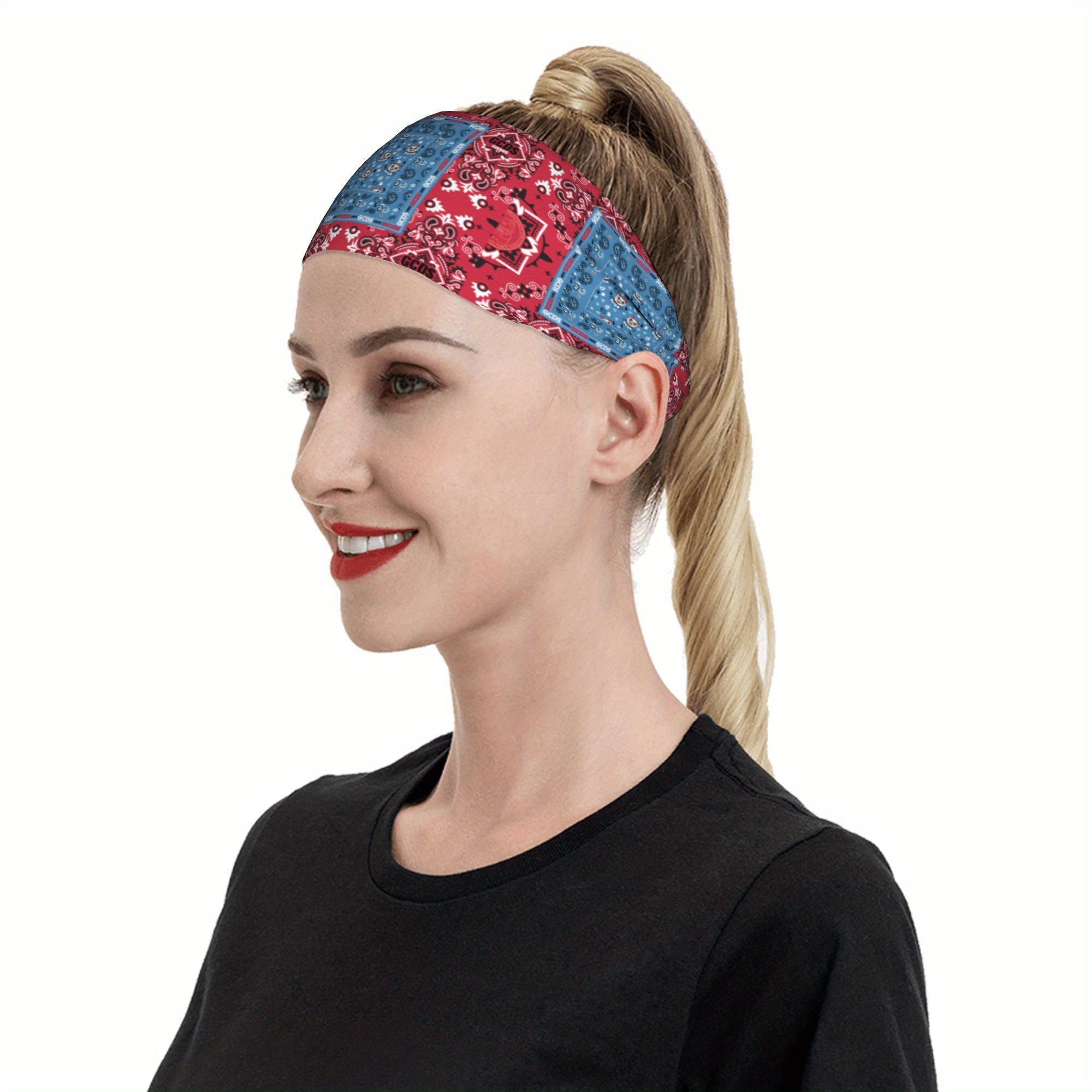 Men's Breathable Non Slip Hairband Red Gray Teal Purple Orange Gym Running