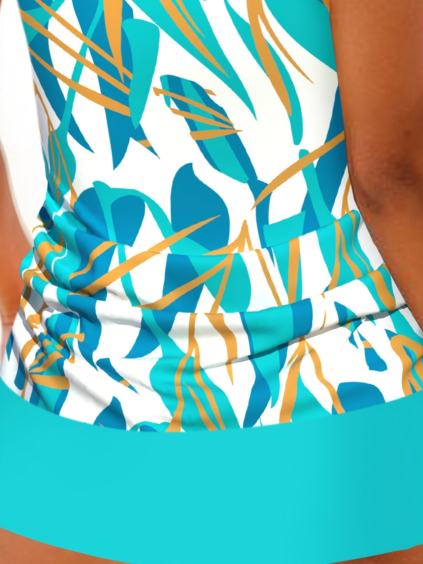 Plus Size Vacay Tankini Set Women's Plus Print Top & Skirt Swimsuit 2 Piece Set