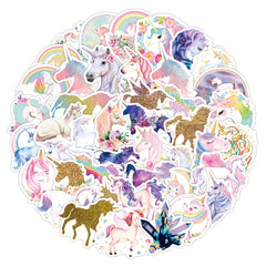 50pcs Golden Onion Unicorn Graffiti Stickers Matte Paper