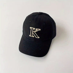Kids Letter K Baseball Cap Adjustable Sun Hat for Outdoor Activities