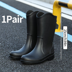 Women's Waterproof High Tube Rain Boots - Non Slip Garden Shoes