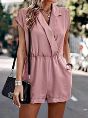 Casual V Neck Romper Jumpsuit