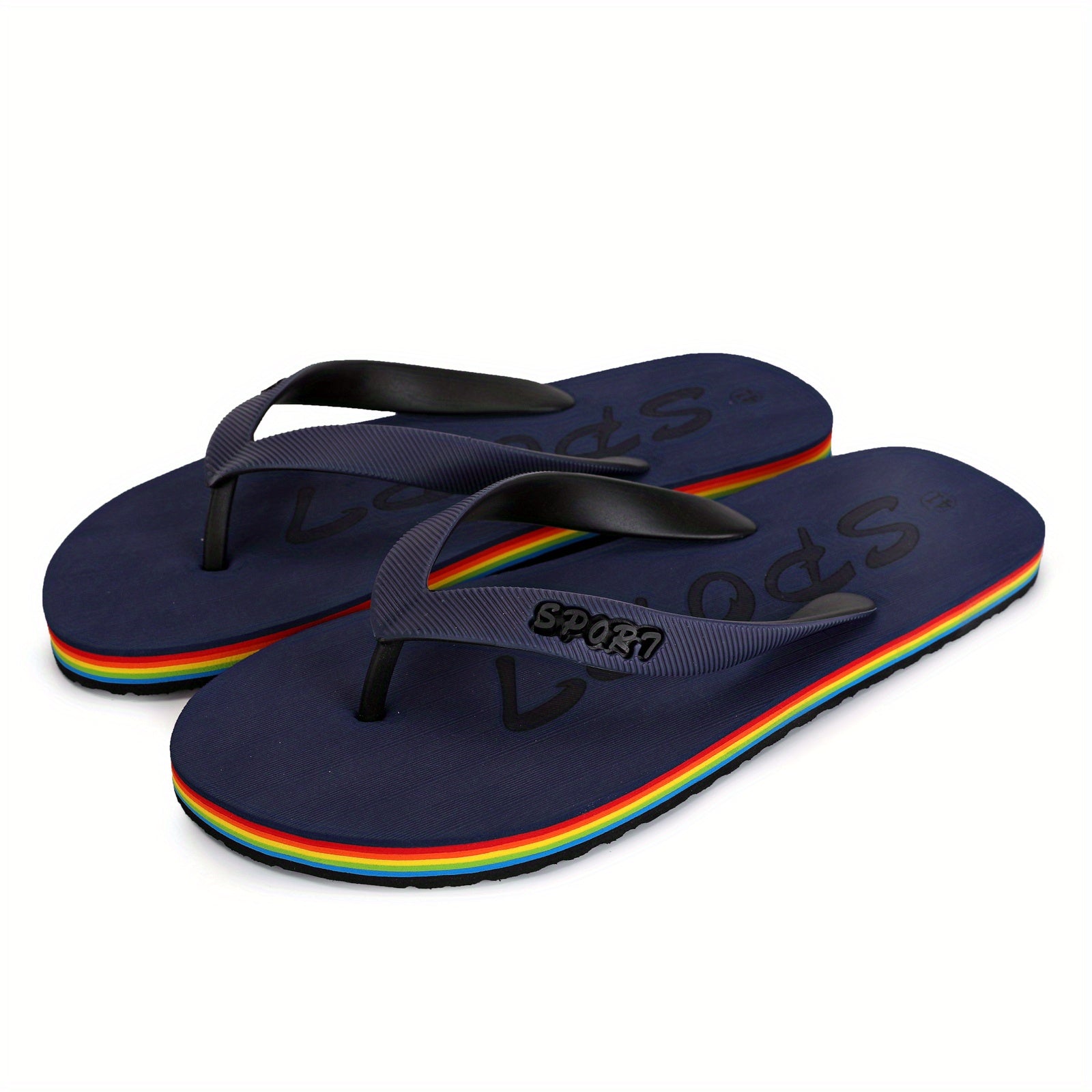 Arch Support Flip Flops Iridescent Edge Lightweight Non Slip Thong Sandals