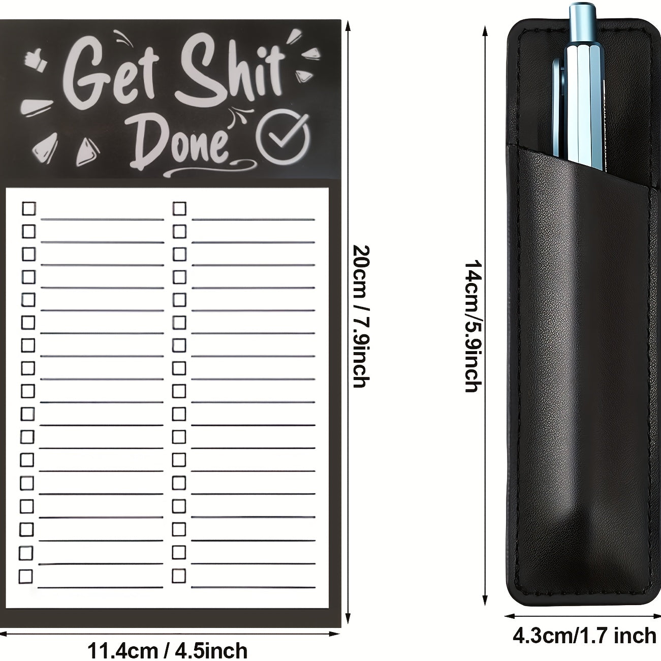 Magnetic Grocery Store List Pad with Pen Holder