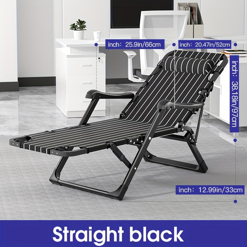 Portable 2-in-1 Folding Chair Bed for Office Nap and Outdoor Camping