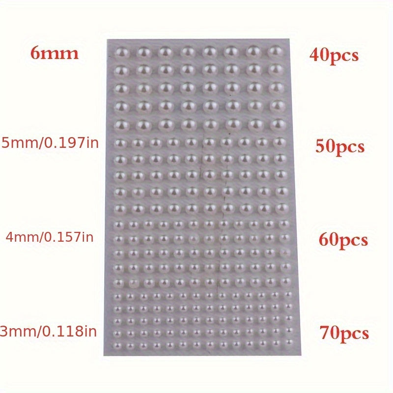 220pcs Self Adhesive Hair Pearls Stickers Mix for DIY Crafts