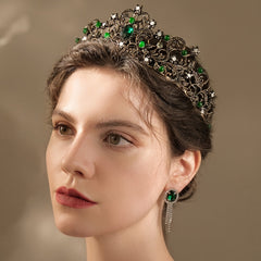 Vintage Crystal Leaf Tiara Bridal Crown for Women