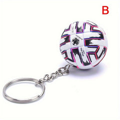 3D Soccer Ball PU Leather Keychain Cartoon Football Keyring Pendant