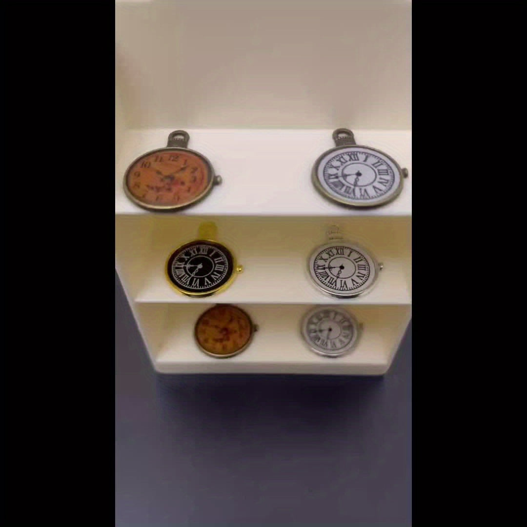 3pcs Mini Retro Clocks for Dollhouse Decoration Collection