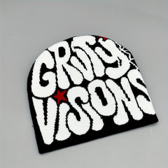 Y2K Street Acrylic Knit Cap Multicolor Letter Jacquard Hat
