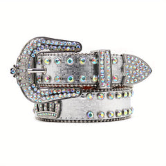 Crown Rhinestones Inlaid Hip hop Trousers Belt