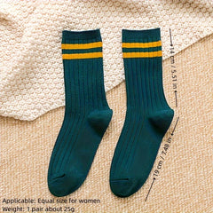 10 Pairs Striped Crew Socks for Sports and Business Wear