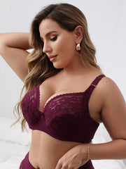 Minimizer Bra Women's Floral Lace Lightly Padded Bra