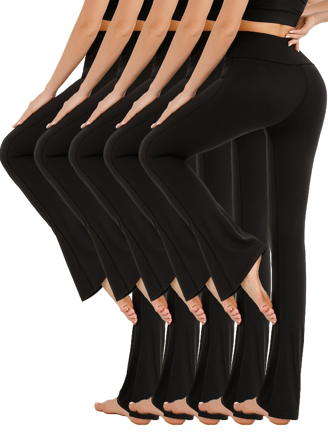 Women's High Waist Flare Pants Tummy Control Yoga Bell Bottom Active Wear