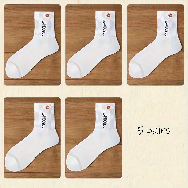 10 Pairs Men's Outdoor Crew Socks, Moisture Wicking Athletic Sports Socks
