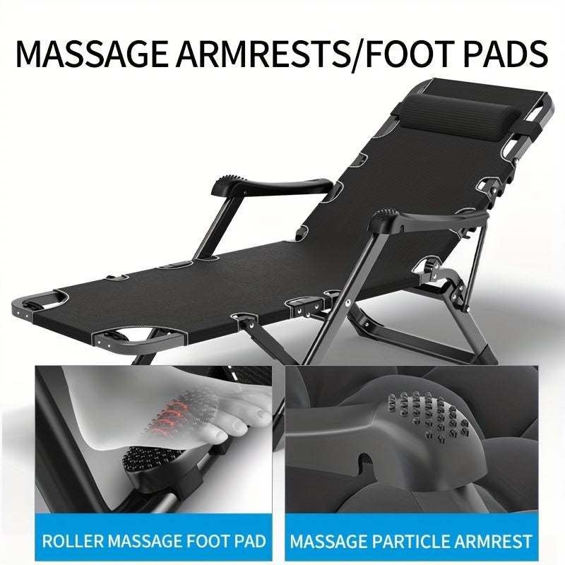 Portable 2-in-1 Folding Chair Bed for Office Nap and Outdoor Camping