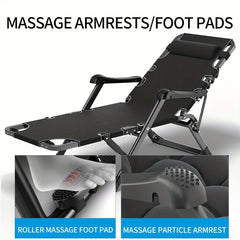 Portable 2-in-1 Folding Chair Bed for Office Nap and Outdoor Camping