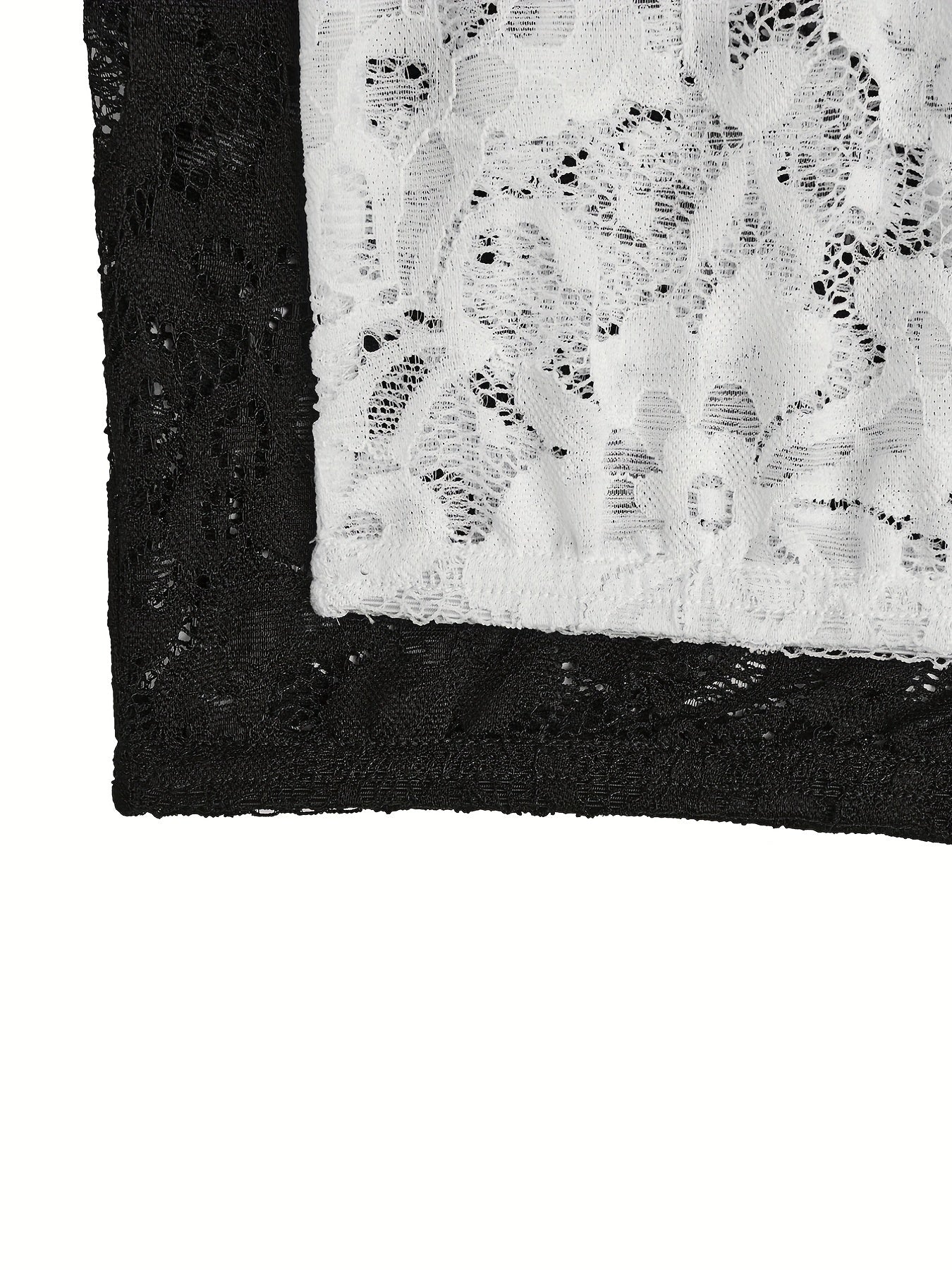 Solid Floral Jacquard Lace Tube Top