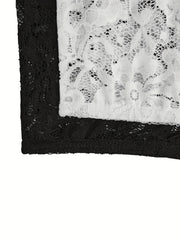 Solid Floral Jacquard Lace Tube Top