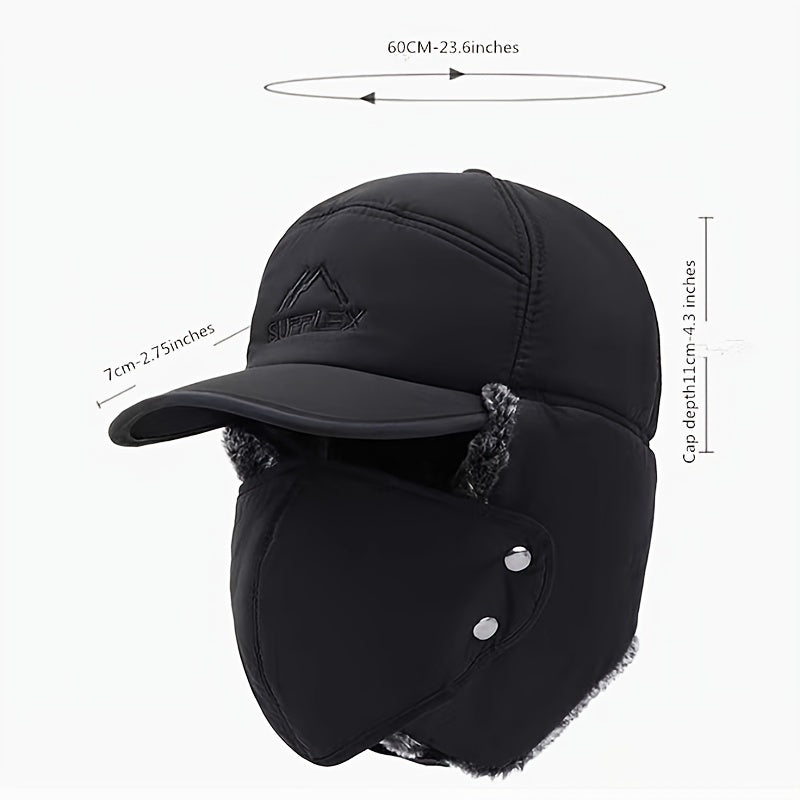 Men's Winter Faux Fur Ear Flap Hat Soft Thermal Cap