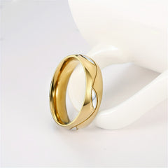 Classic 18k Plated Couples Stainless Steel Ring
