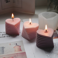 Heart Rotating Overlay Candle Silicone Mold
