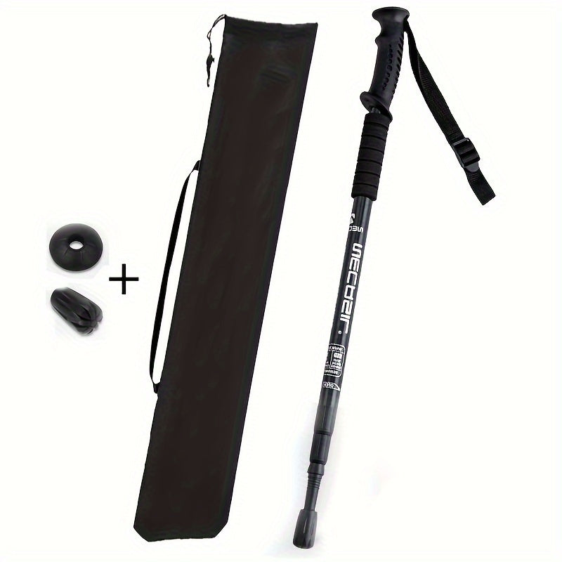 Outdoor Three-section Straight Handle Walking Stick