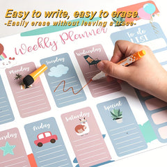 Magnetic Weekly Planner for Refrigerator with Nano Technology