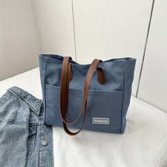 Canvas Large Capacity Tote Bag Casual Handbag Style Shoulder Bag