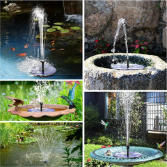 Solar Pond Fountain Pump 3.5W Bird Bath Water Fountain 6 Nozzles