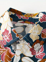 Boys Flower Outfit Shirt & Shorts & Belt Casual Summer Kids Clothes