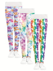 Girls' Tight Leggings Pants High Waist Stretch Skinny Pants