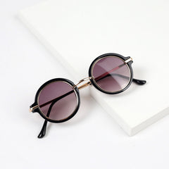 Children's Vintage Round Frame Sunglasses Metal Temple PC Frame